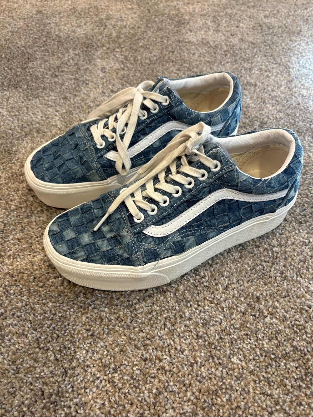 Vans Old Skool Stackform “Woven Denim” Low-Top Sneakers